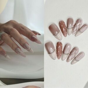 Elegant Nude and White French Tip Press-On Nails